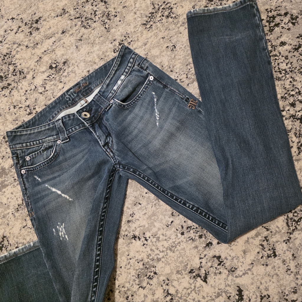 Miss Me Y2k Lowrise Bootcut Denim Womens Size 28 Distressed
